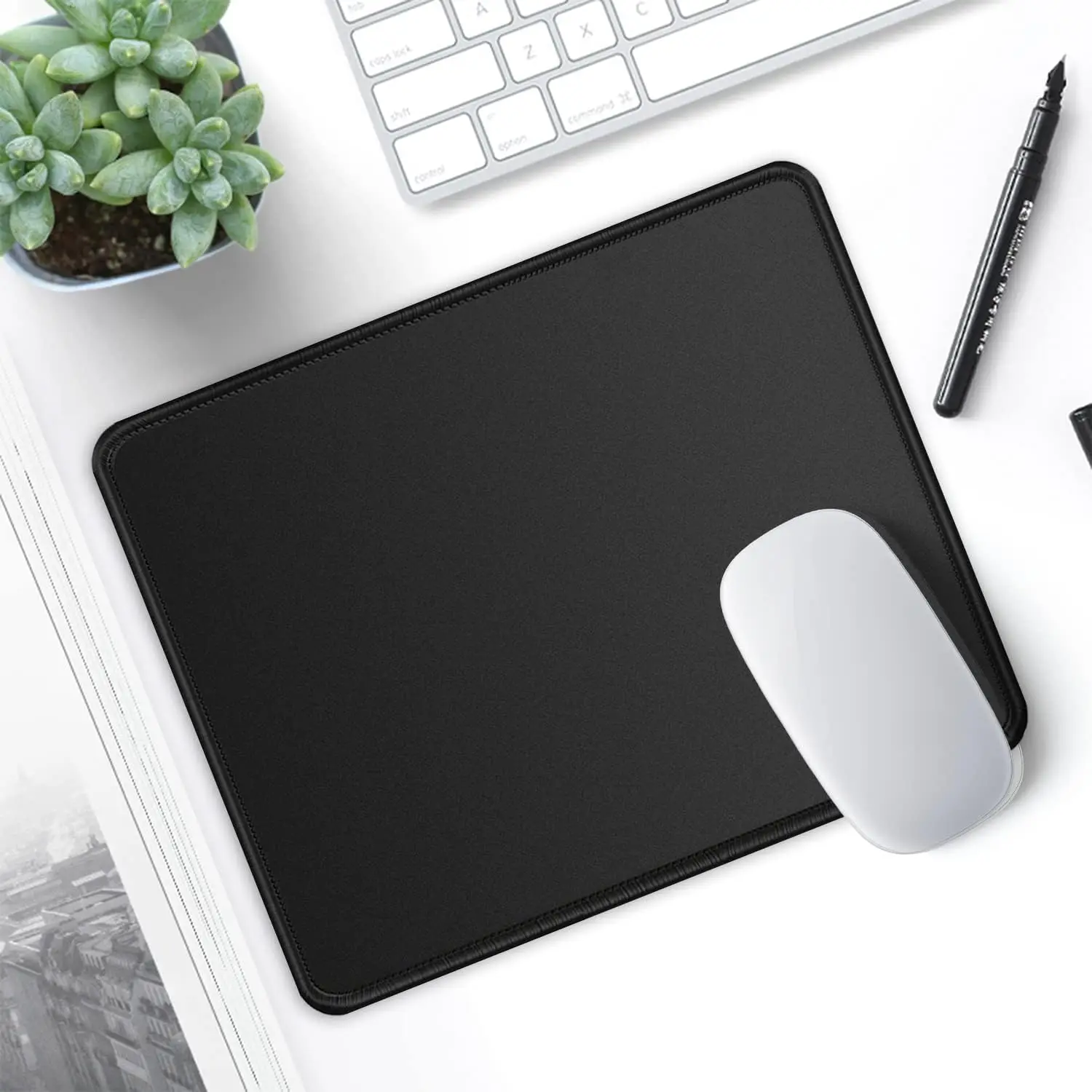 Mouse Pad with Stitched Edge, 3mm Thickness Premium Textured Non-Slip Rubber Base Mouse pad, Gaming Mouse Pad for Office Home