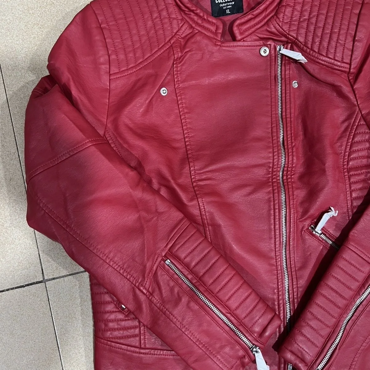 Short Motorcycle Jacket for Girls Student Leather Coat Biker Vest Top PU Leather Standard Fit Warmth Zipper Closure Long Sleeve