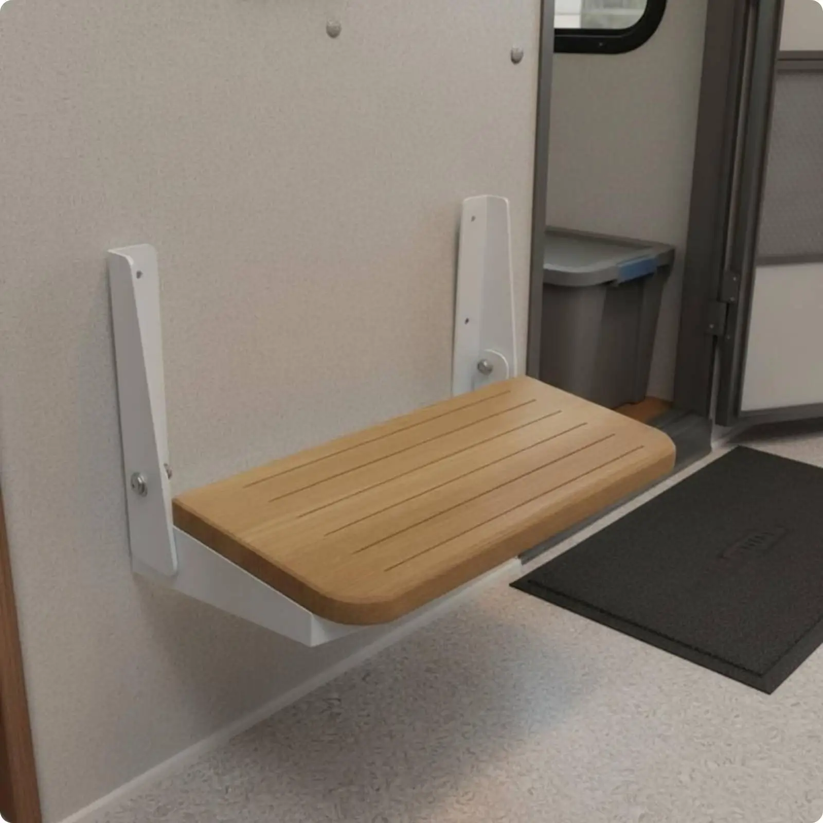 Foldable Teak Step Long-Lasting Boat Fold-up Step Sturdy Duty for Yacht