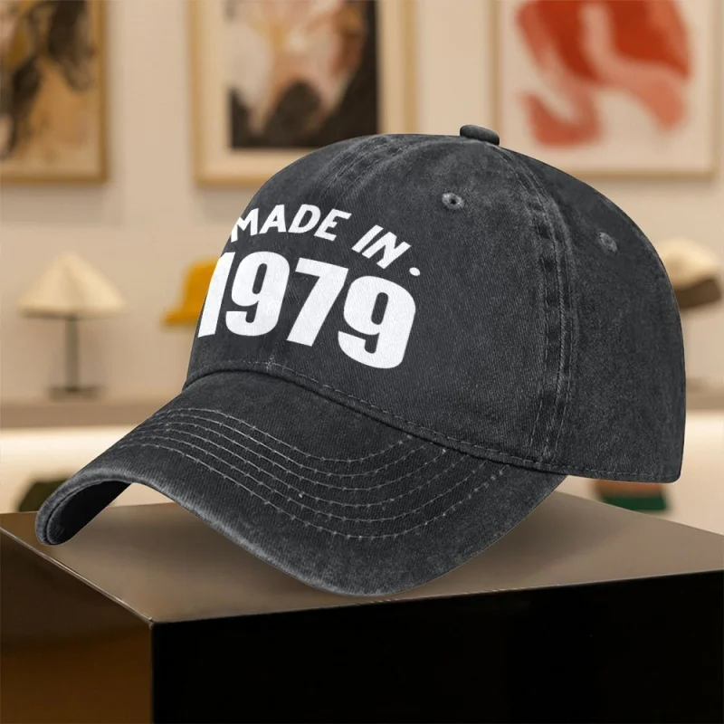 1979 Retro Digital Pattern Baseball Cap Unisex Fashion Hat Solid Color Gift