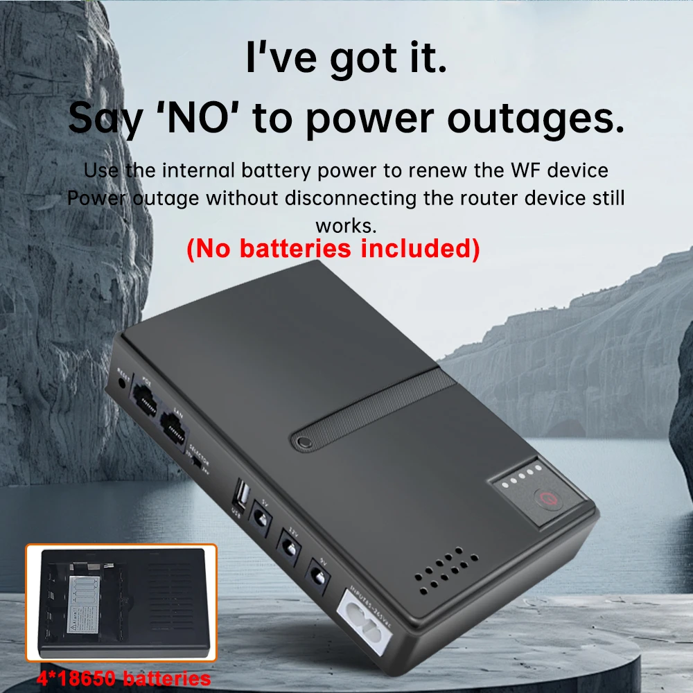 1018L Portable UPS Backup Power Adapter for WiFi Router 5V 9V 12V 15V 24V DC Uninterruptible Power Supply Without battery