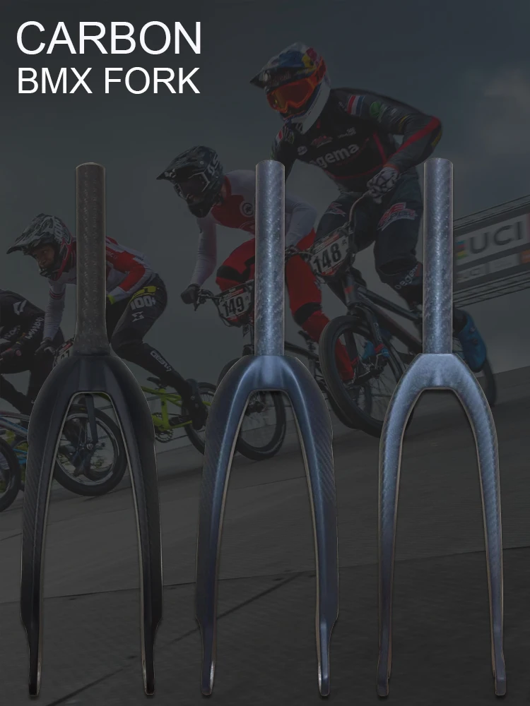 AliExpress NONE BMX Race Fork 20x1 1/8"~1 1/2" Tapered / Straight Carbon Front Fork 20mm Thru Axle 10mm QR 20 inch / 24 inch Forks