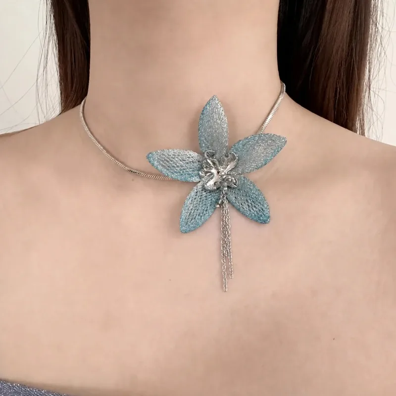 Jewelry Set Sweet Flower Earrings Pearl Necklace Handmade Embroidered Jewelry For Small Wedding Attendance Outdoor Picnics Dates