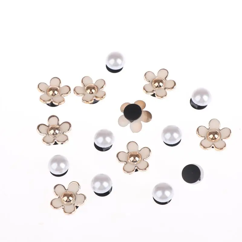 16-teiliges Set modischer Schuh-Charms, Zubehör für Lochschuhe, sommerliche, niedliche Perlen-Gänseblümchen, 3D-Schuhdekorationen – Detail 7