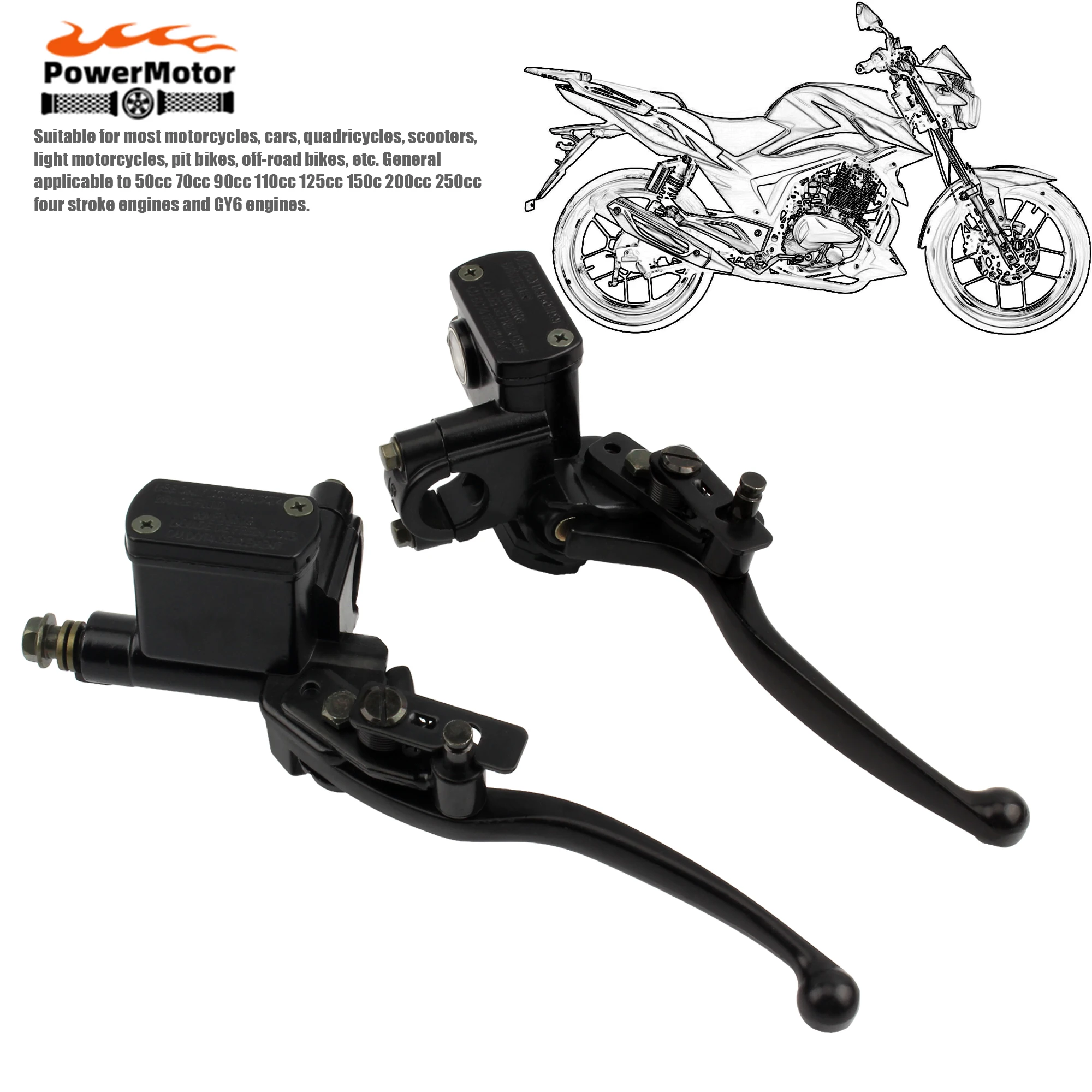 

Universal Motorcycle Brake Master Cylinder ATV Left Right Clutch Lever Hydraulic Brake Lever Clutch 50cc-250cc DirtBike Modified