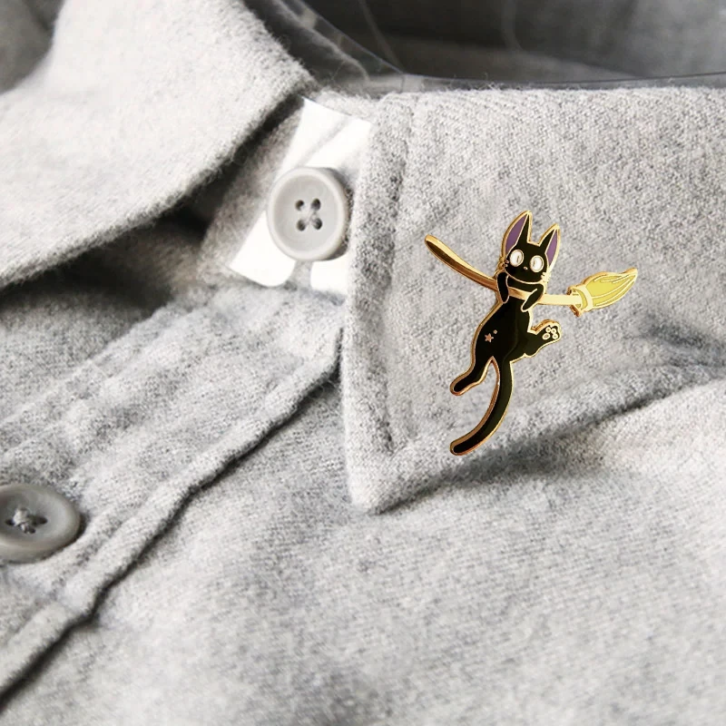 2026 Hot Sale Metal Cartoon Brooch Lapel Pin Cute Black Cat Enamel Badge Accessoriess Gift For Kids Friends
