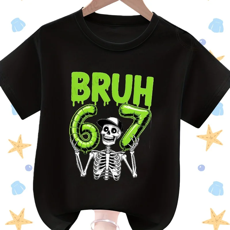 67 ستة سبعة الإيطالية الدماغ روت الرياضيات نكتة طباعة الاطفال بلايز للطفل تي شيرت هدية للبنين تي شيرت 67 الأطفال المحملة القمم القطن #6