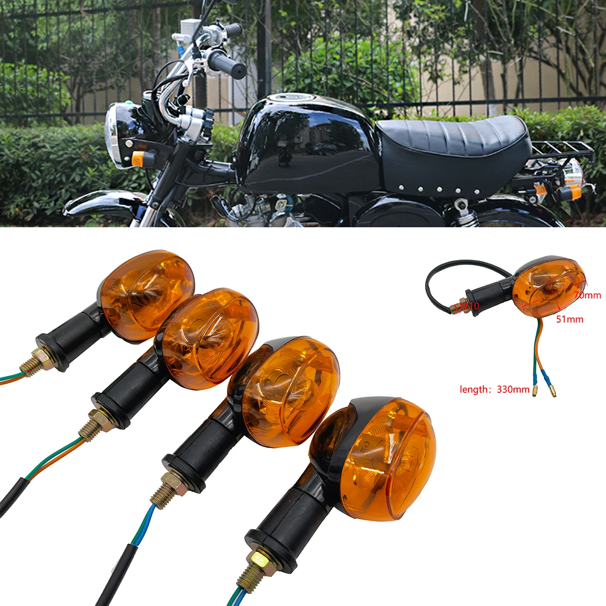 

1Pcs Front & Rear Chopper Turn Signal Light Cafe Racer Indicator Blinker Tail Flasher Lamp For Honda Dax ST CT Z50 50 70 125cc