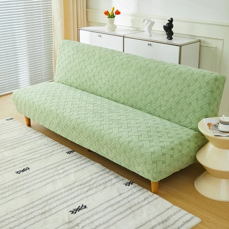 New All-inclusive Armless Jacquard Sofa Bed Cover,stretch Futon Sofa Slipcovers,sofa Protector for Kid,pets,easy To Wash