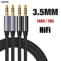 Gold Plated 3.5mm To 3.5 mm Jack TRS/TRRS 3/4 Pole Aux Cable For Cell Phone Headset Car Music HIFI Stereo Sound Audio Connector