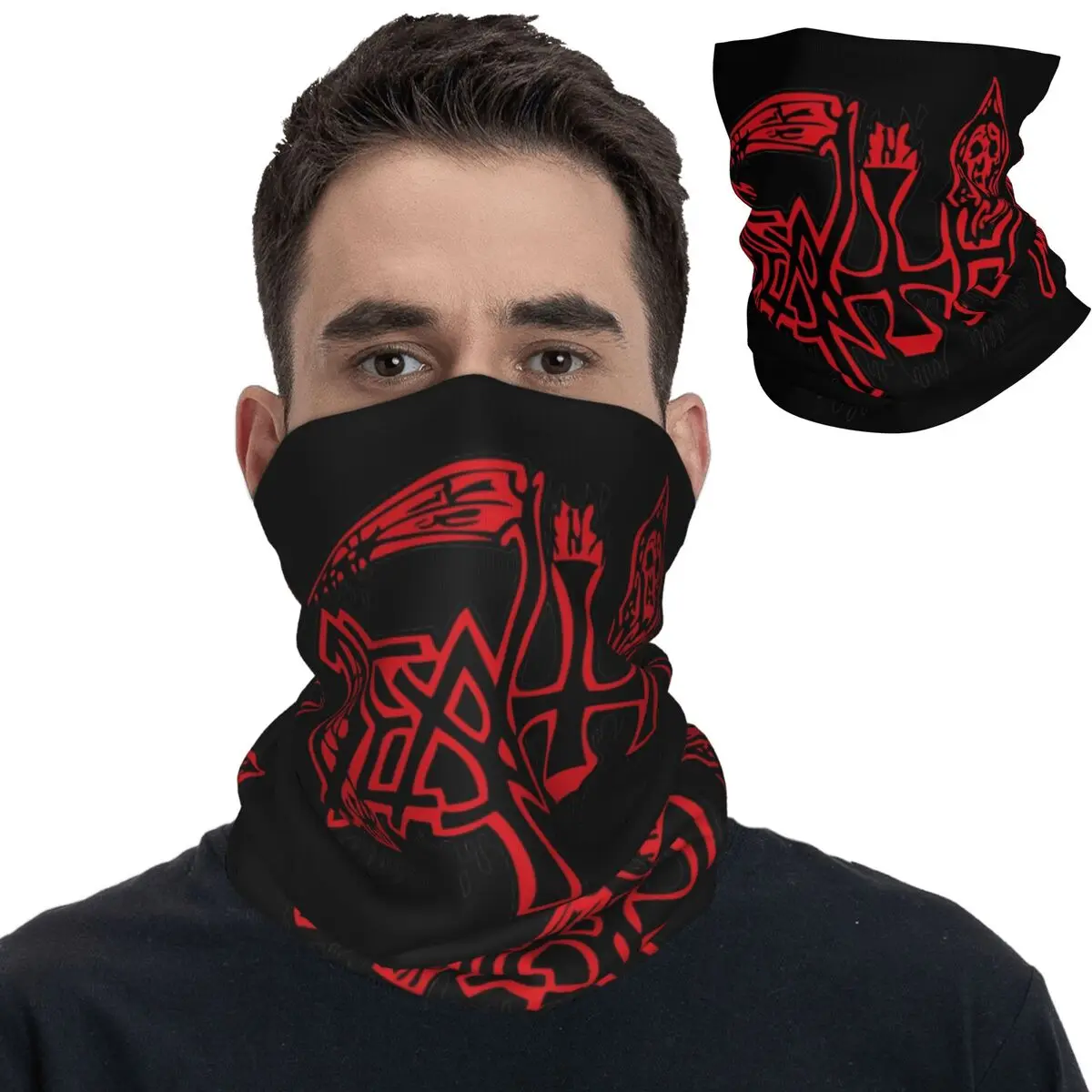 Deaths Rock Logo Bandana Neck Gaiter Printed Band Magic Scarf Warm Headwear Fishing Unisex Adult Winter