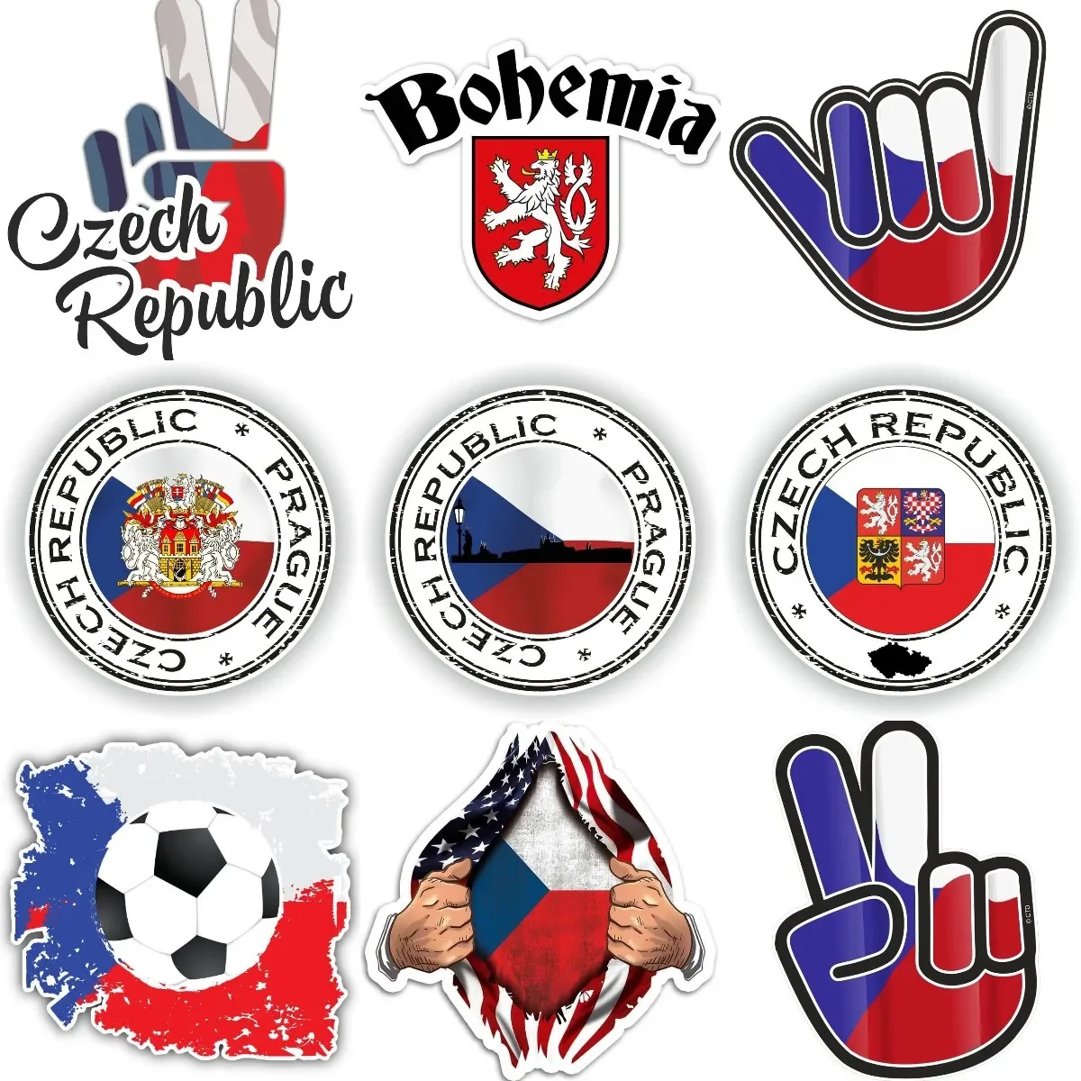 

Creative CZ Czech Republic Flag National Emblem Badge PVC Sticker for Decorate Car Motorcycle Truck Door Bumper Helmet Wall Room