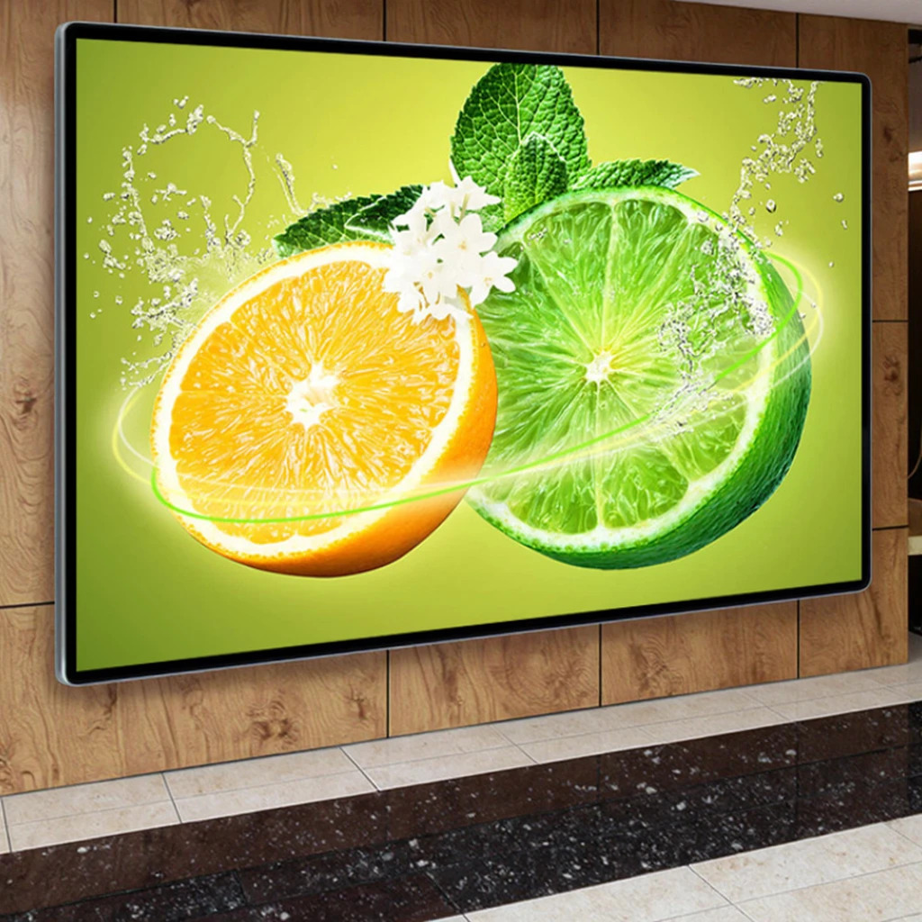 Ultra-Thin USB Media Player Advertising Screen 3mm Vertical LCD Digital Signage for Shopping Mall Commercial Ads Wall Mounted