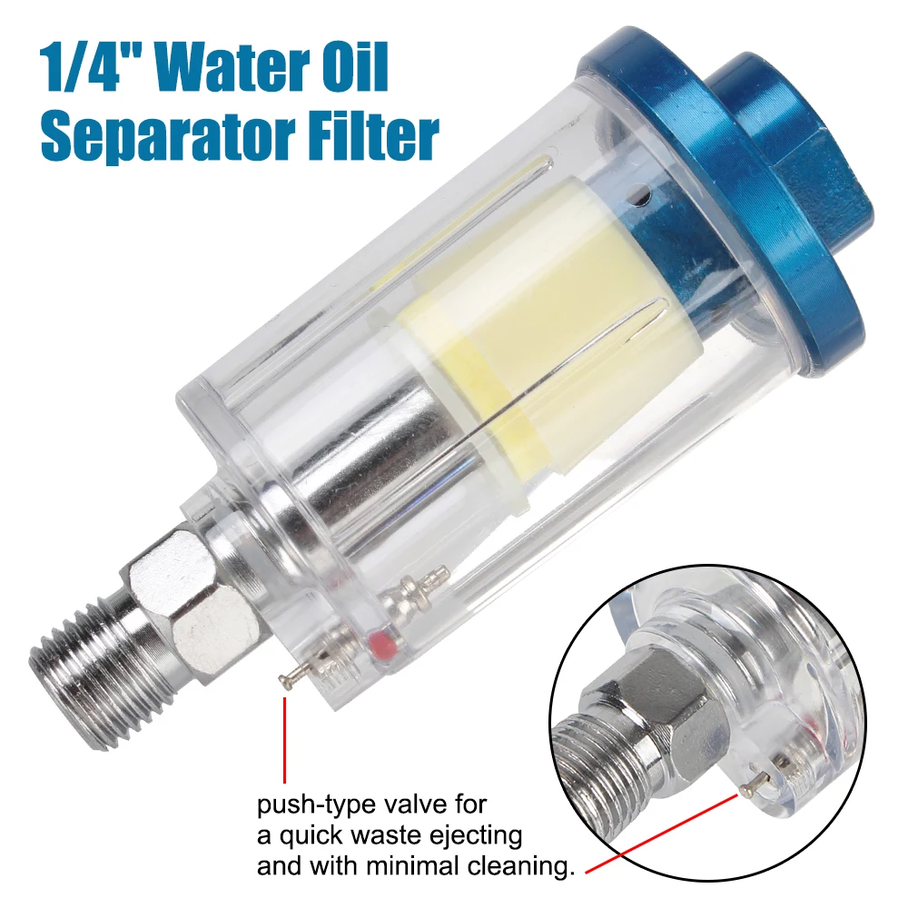 Spray Gun Air Regulator Gauge Oil-Water Separator Filter 1/4\