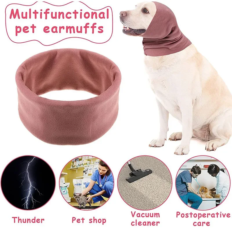 Pet Head Protection Ears Cover Grooming Bathing Neck Calming Dog Warmer Ear Muff Cat Washable Pet Accessories