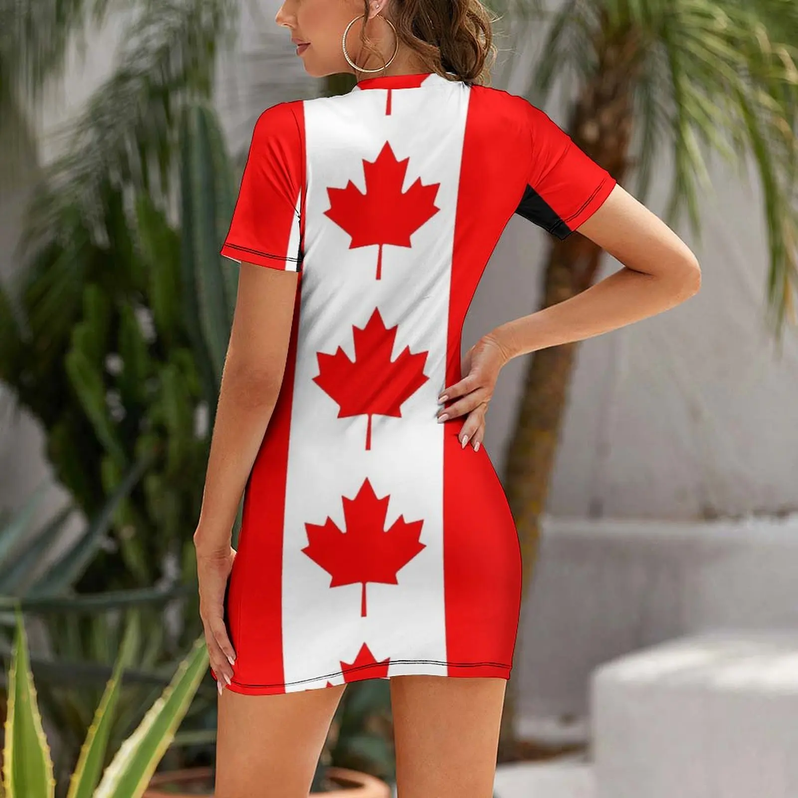 Canada Canadian Flag Short Sleeved Dress women dress sexy dress for women