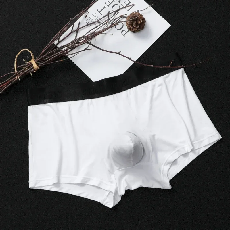3 قطع من سراويل داخلية مقسمة للرجال ذات وضع الصفن من الحرير الجليدي للرجال سراويل داخلية مسطحة صيفية رفيعة قابلة للتنفس