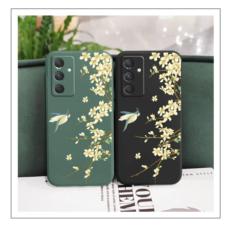Pflaume Baum Zweig Telefon Fall Für Samsung Galaxy A17 A55 A35 A25 A15 A16 A06 A05 A05S A54 A34 A24 A14 A04 A04S A04E 4G 5G Abdeckung – Detail 7