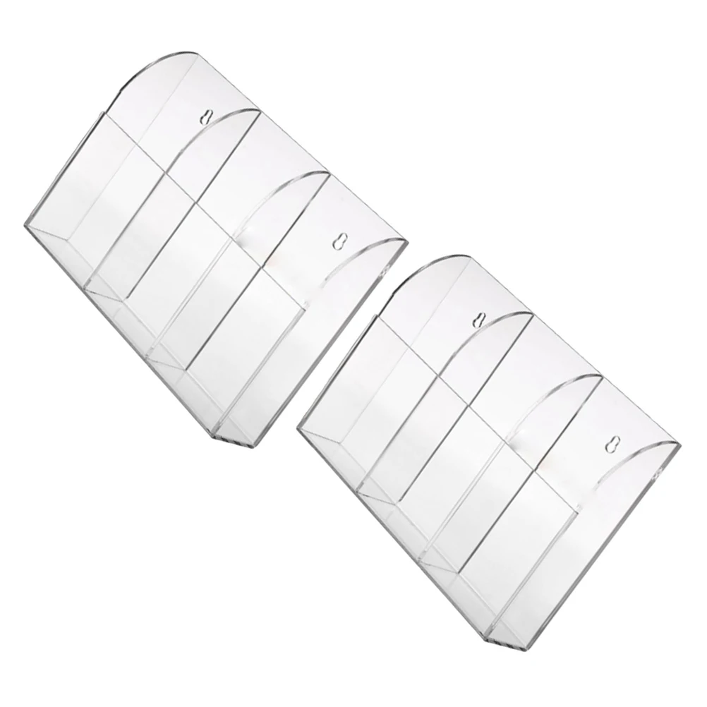 

Wall Mount Storage Rack Acrylic Remote Controller Holder Shelf with Hanging Hole for Keys Cards Durability Transparency