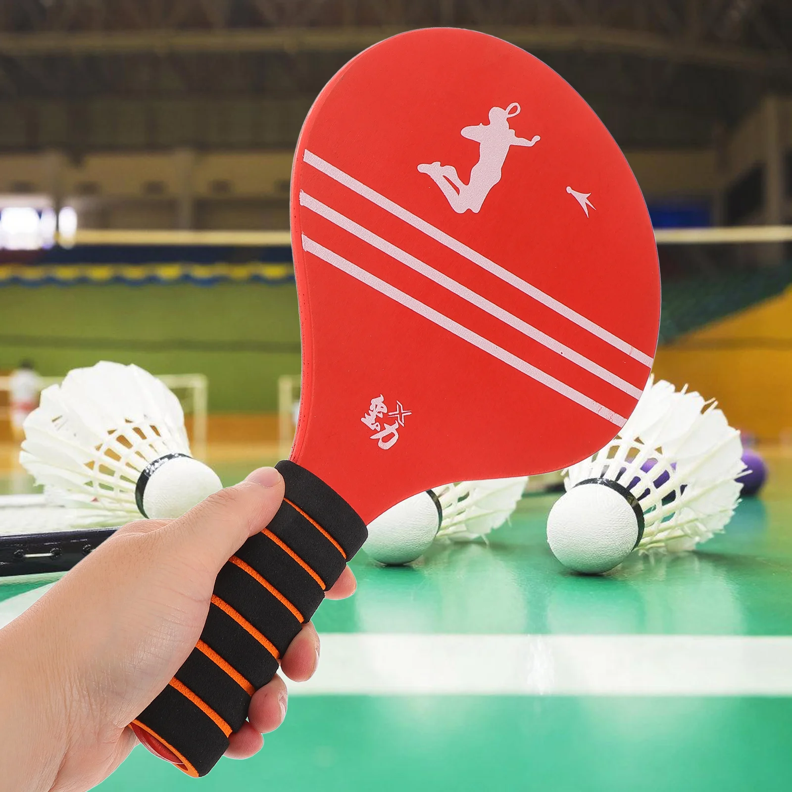 

2Pcs Badminton Rackets Wooden Paddles Short Handle Set Portable Lightweight Rackets Outdoor Sports Equipment