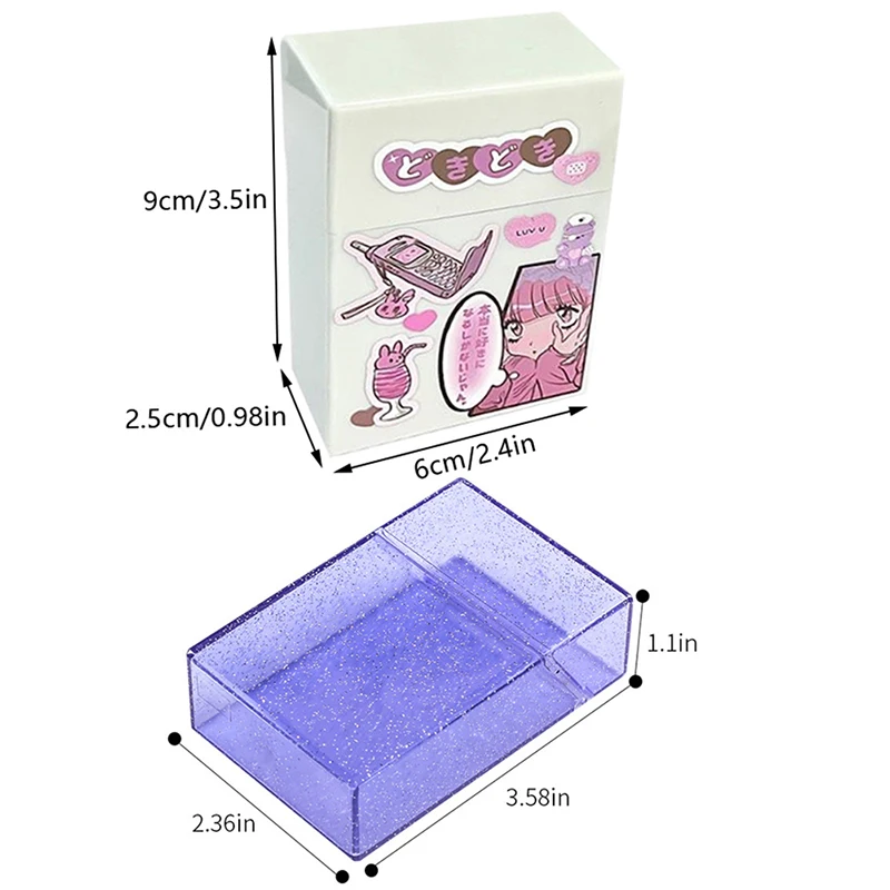 3 Inch Transparent Storage Box Kawaii Stationery Blingbling Photo Card Holder Box Case Container Idol Albumes Photo Storage Box