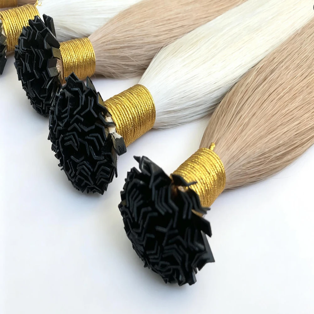 2026 Hot Selling Italian Keratin V Tip Human Hair Extension Double Drawn Virgin Cuticle Aligned Human Hair Extensions 100g