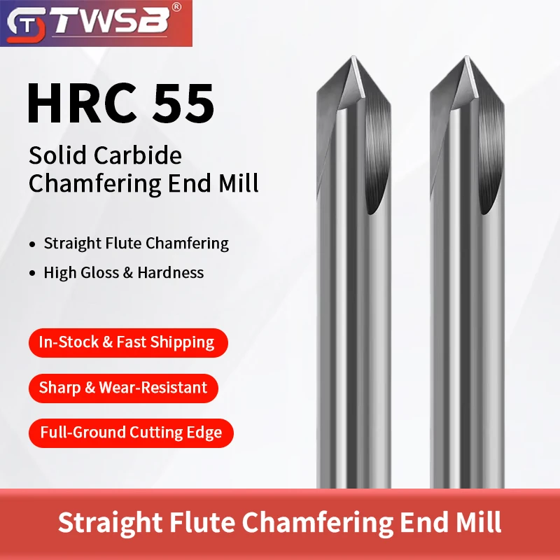 

Фреза для снятия фаски с 3 канавками из вольфрамовой стали 55 градусов с покрытием, фреза для обработки и снятия фаски из сплава с ЧПУ 90 градусов