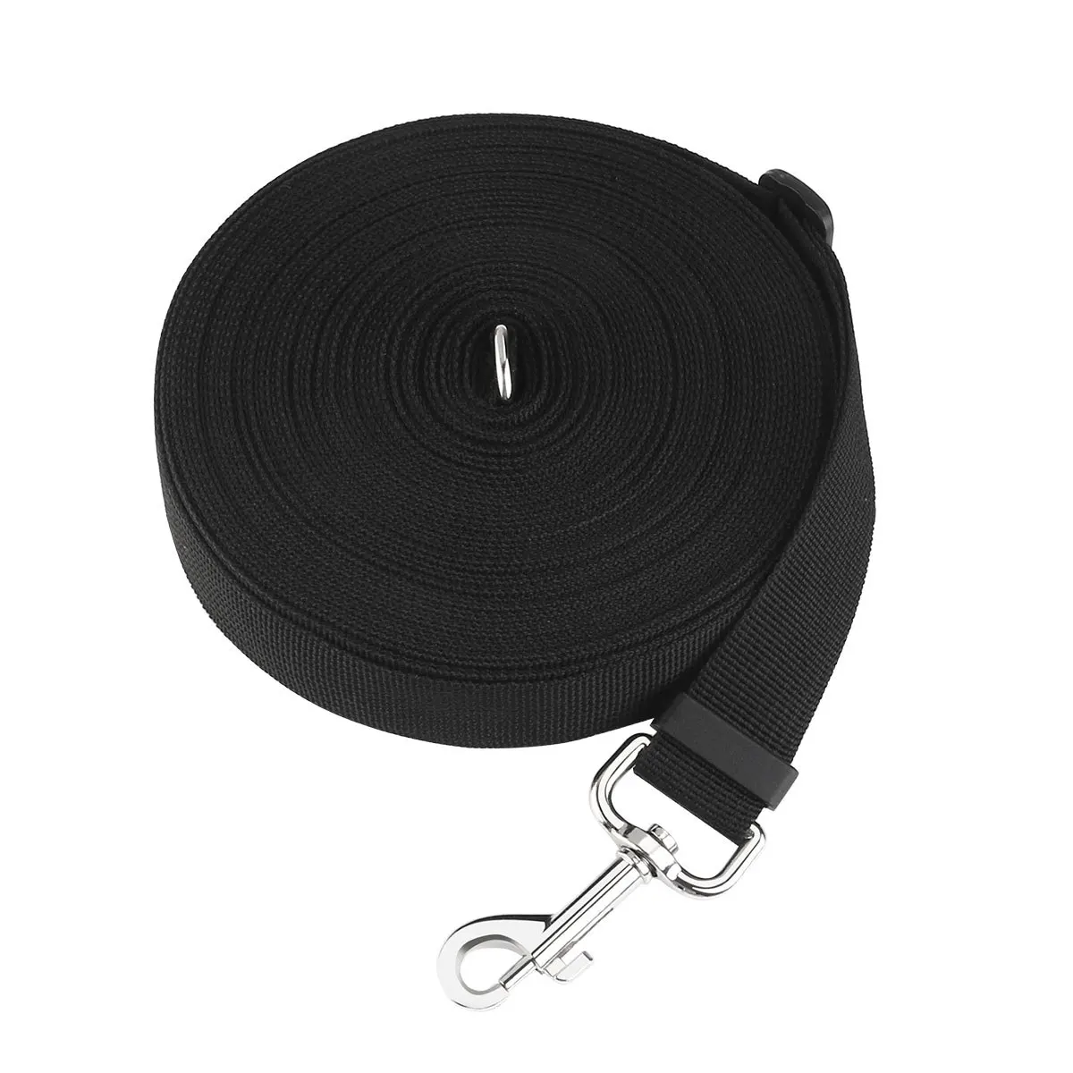

15m Black Nylon Pet Training Lead Leash Adjustable Dog Puppy Obedience Tracking Lead Durable Alloy Clasp Training Leash 50 Feet