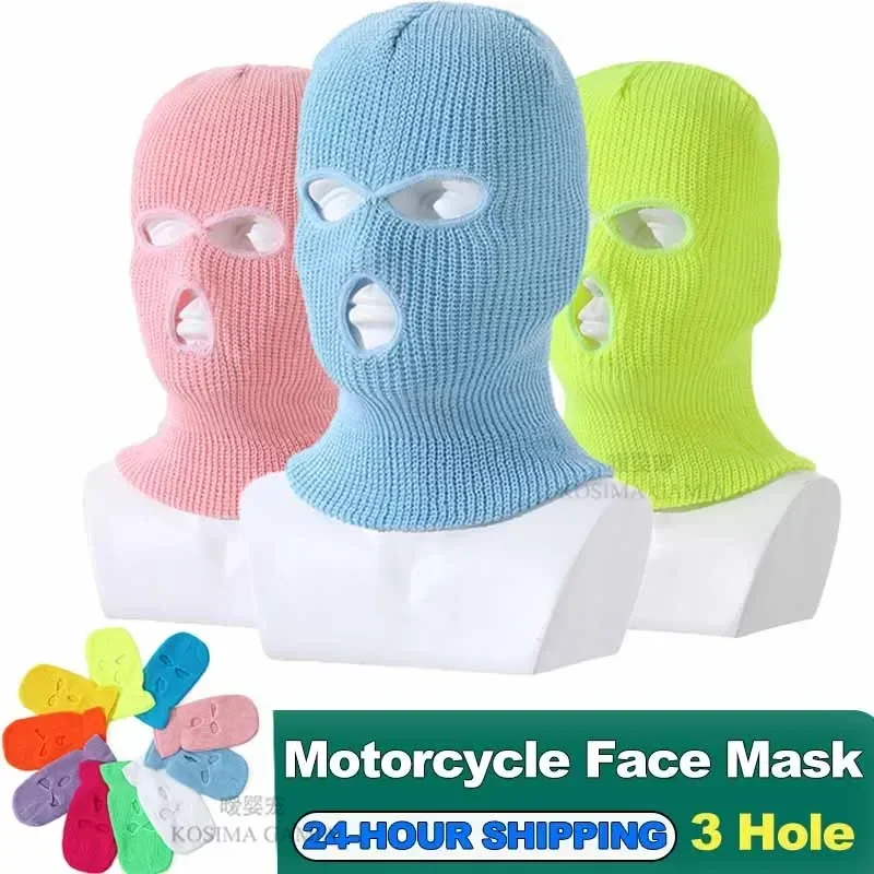 Motorcycle Face Mask Army Tactical Mask 3 Hole Full Face Mask Ski Mask Winter Cap Balaclava Motorbike Moto Helmet Full Helmet