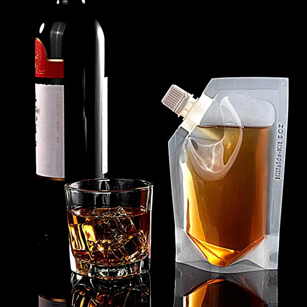 1 Set Useful Liquor Pouch Large Capacity Juice Bag Reusable Flask Liquor Cruise Pouch Sneak Alcohol Bag Transparent