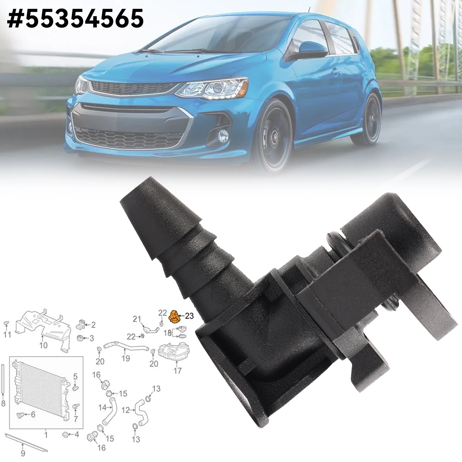 For Chevrolet Cruze Epica Sonic Opel Astra Trax Encore Throttle Valve Thermostat Body Water Outlet Connector 55574685 55354565