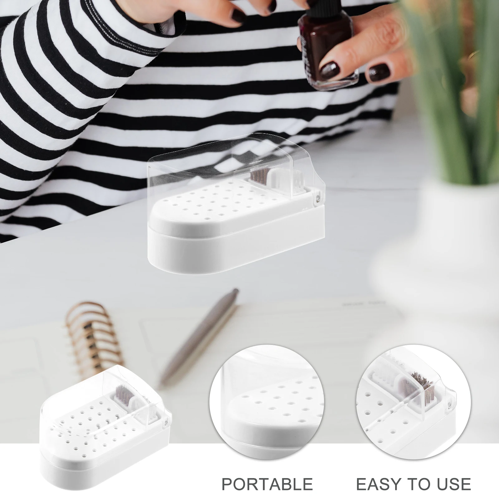 

30-луночная коробка для хранения сверл для ногтей, прозрачная шлифовальная головка для маникюра, ganizer, пластиковая стойка для домашнего салона