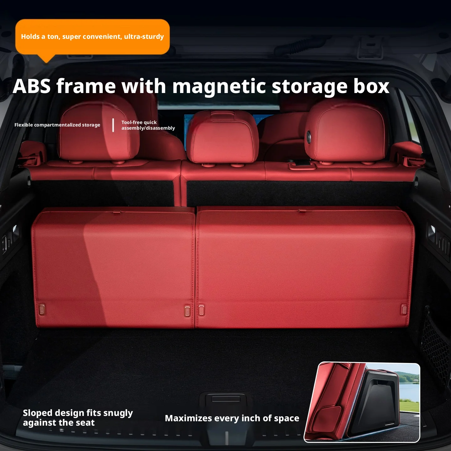 

Car Leather Trunk Storage Box, Large Capacity Leather Foldable Storage Box, Portable Multifunctional Tool Storage Box, Daily Essentials, Miscellaneous Items Storage