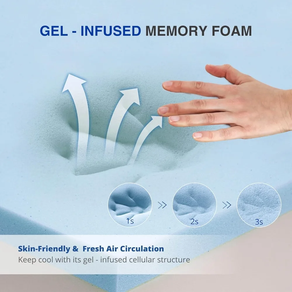 6 Inch Full Gel Cooling Memory Foam Mattress, Pressure Relief, Medium Firm Support，Mattress in a Box, CertiPUR-US Certified image 4