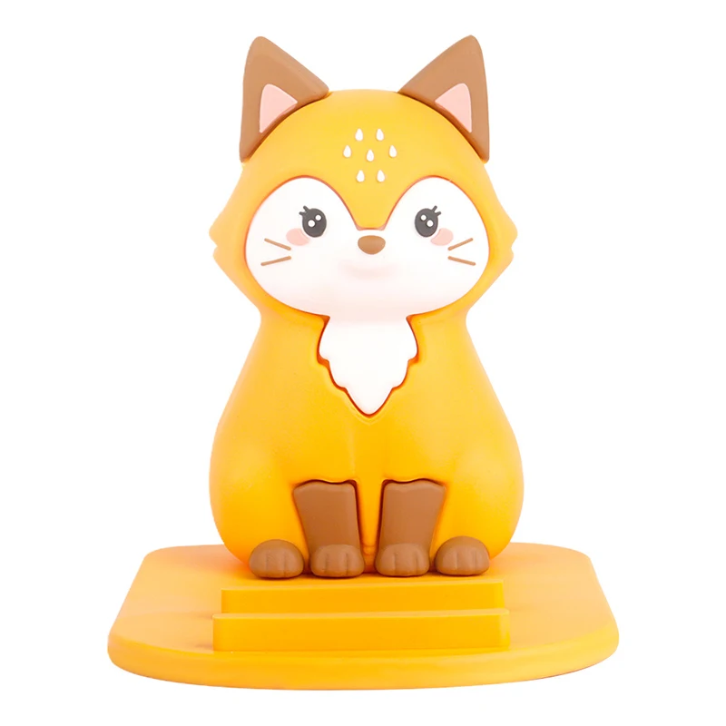 

Fox Phone Holder Cute Cartoon Stand Flexible PVC Rubber Animal Mobile Phone Holder Creative Desktop Decoration