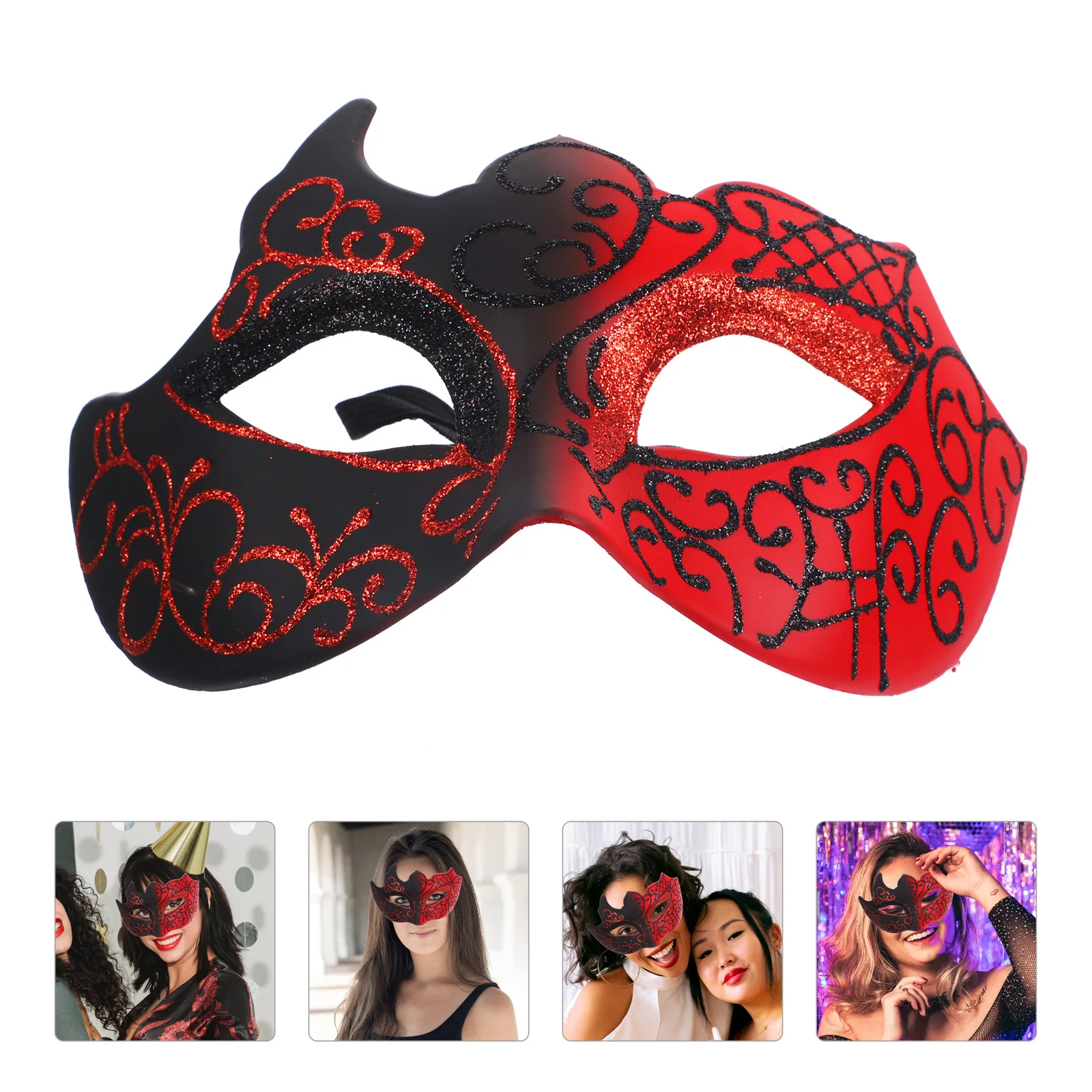 

Half Face Glitter Vintage Masquerade Mask For Women Halloween Party Cosplay Carnival Prom Decoration Festival Prop Dancing
