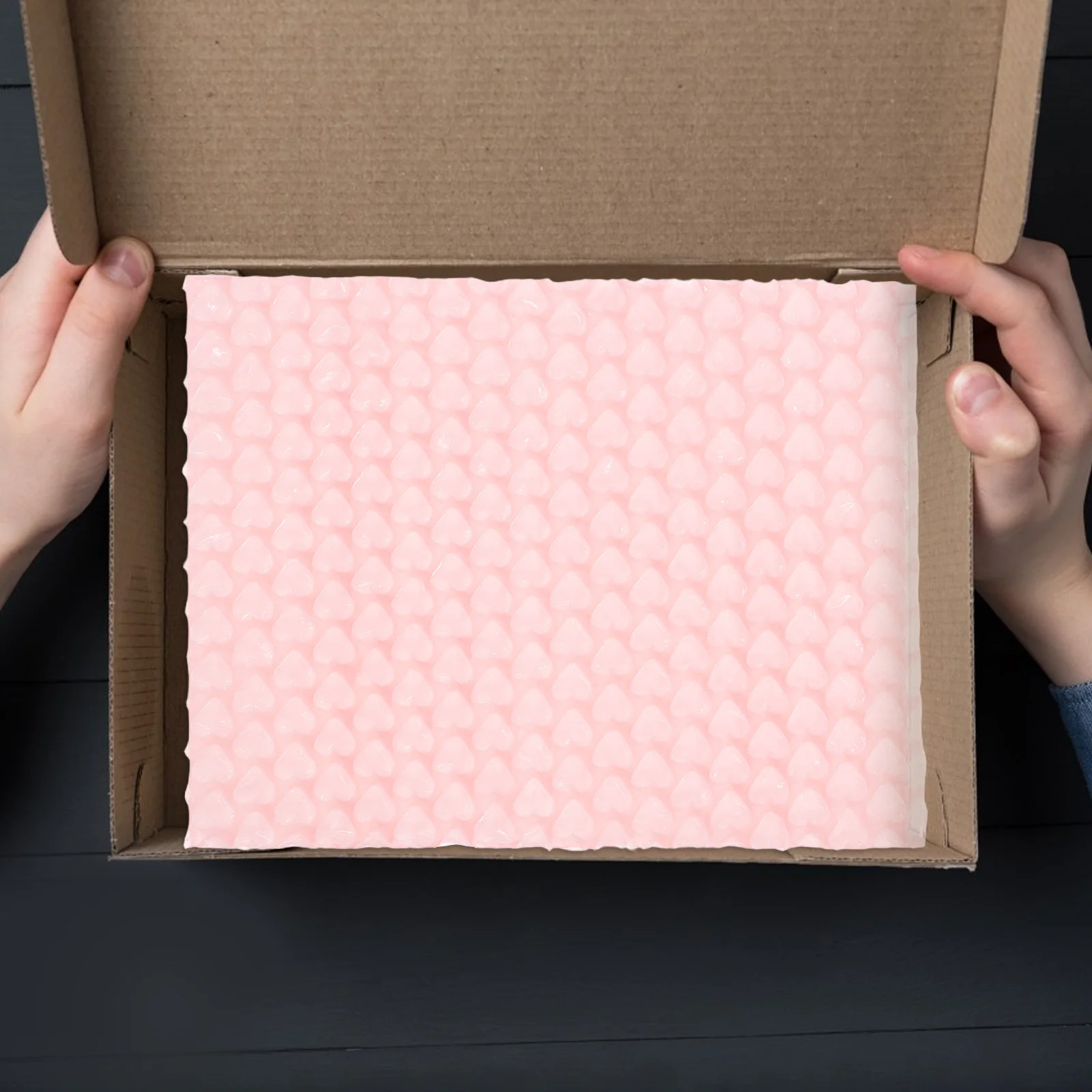 10Pcs Pink Bubble Mailers Heart Design Shockproof Padded Envelopes for Small Business Shipping and Packaging Bubble