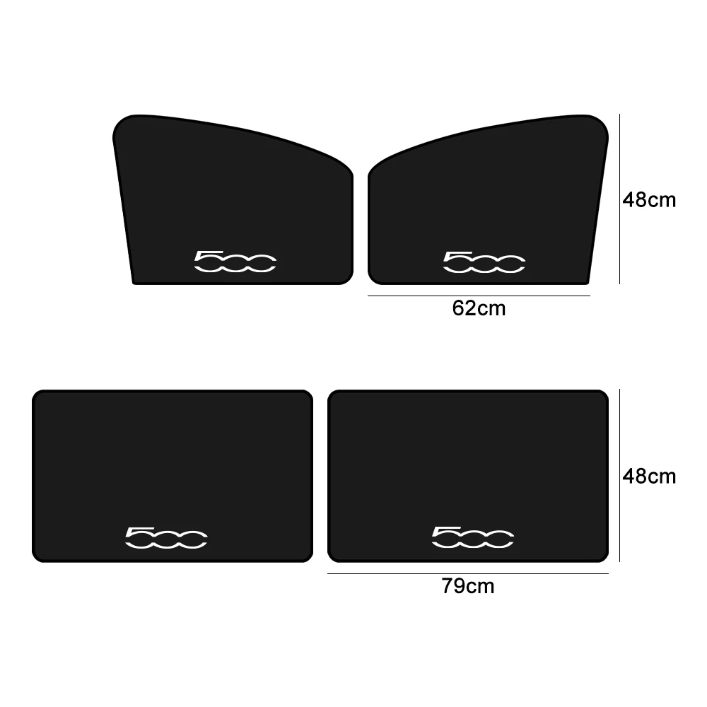 Magnetic Car Side Window Sunshade Cover Front Rear Sun Visor Curtain Car Accessories For Fiat 500 500C 2012 500X 500L Abarth 69