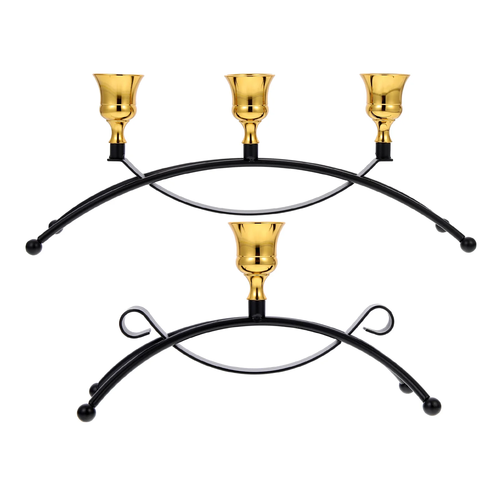 

2Pcs Vintage Iron Stand Retro Style Candleholder Wedding Party Home Decor Elegant Creative Design Sticks