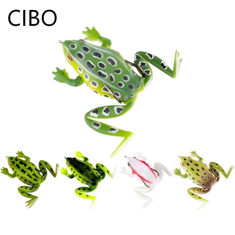 Isca Artificial Biônica CIBO 1un. 65mm/2.56in 17.2g, Isca de Pesca Macia de Superfície com Anzóis Duplos para Robalo e Peixe-Cabeça-de-Cobra