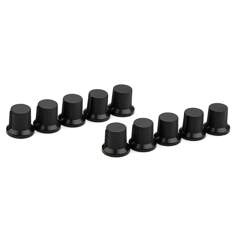 10Pcs 6mm Knurled Shaft Hole Potentiometer Knob Plastic Electric Guitar Knobs