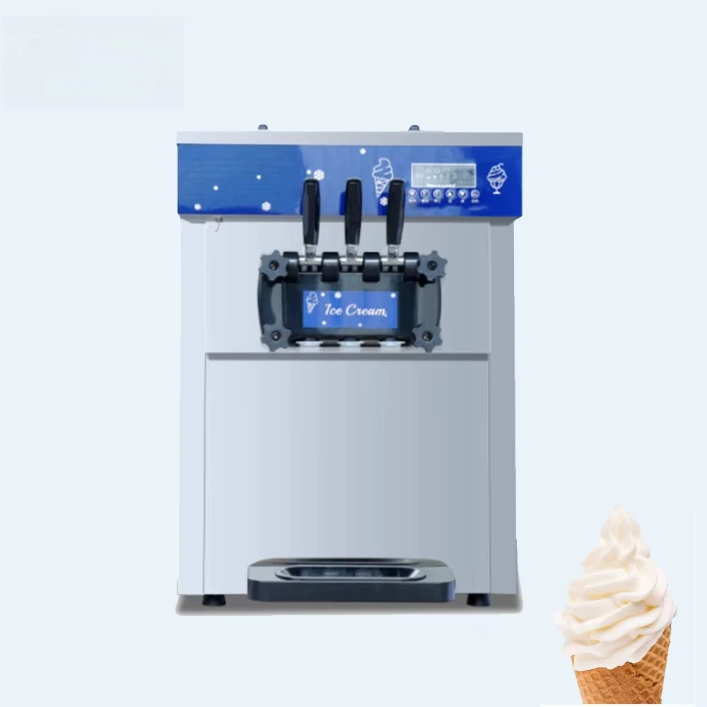 High Efficiency 25L Commercial Table Top Automatic 3 Flavor Low Cost Yogurt Soft Serve Ice Cream Machine