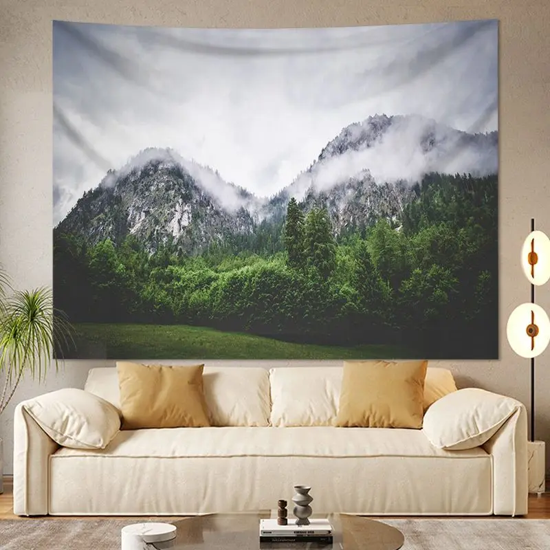 VIKAMA Wilderness Dusk Windmill Sunset Scenery Tapestry, HD Wear-Resistant Fabric Wall Art for Living Room Decor