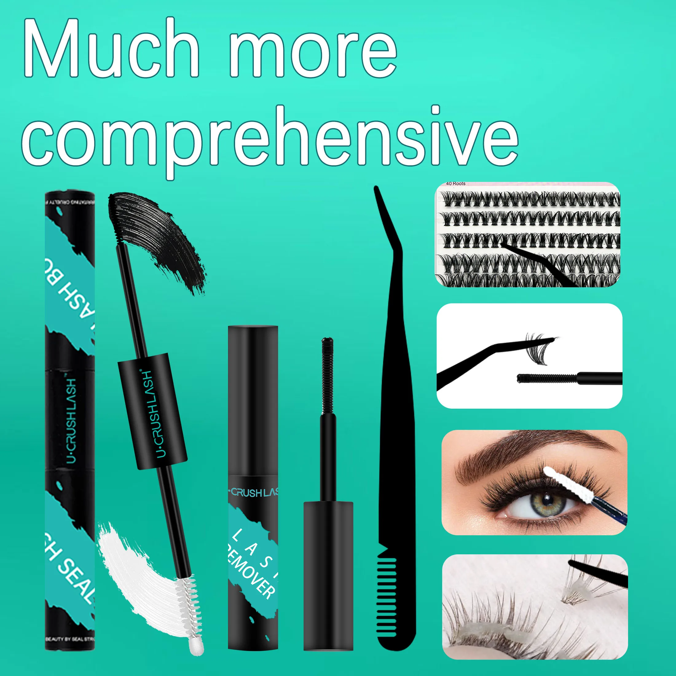 لتقوم بها بنفسك طقم تمديد الرموش مع مزيل الصمغ والملقط مقاوم للماء طويل الأمد لاش السندات غير مزعجة مزيل الكمال تأثيري