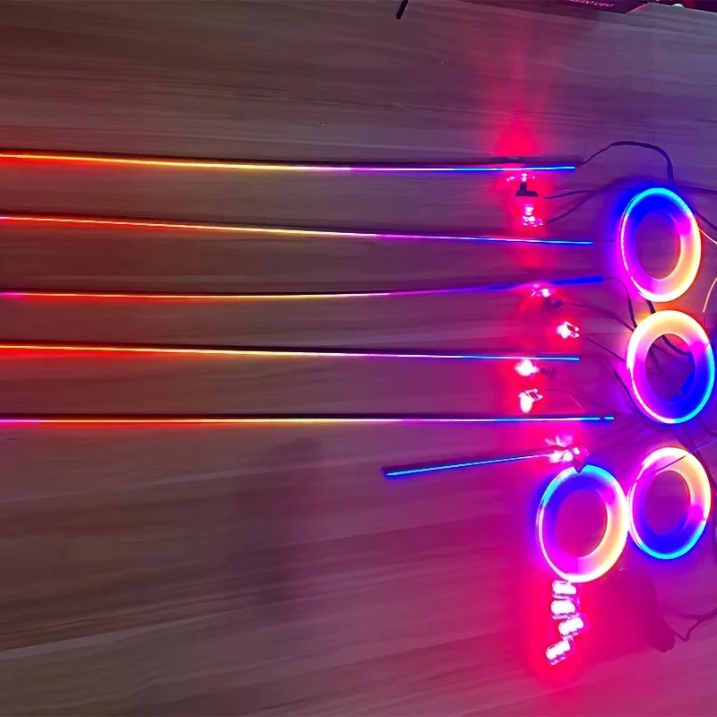 LED Magic Car Light Symphony Interior Car Ambient Flow Chasing Light rainbow Acrylic Strip Car Atmosphere Lights
