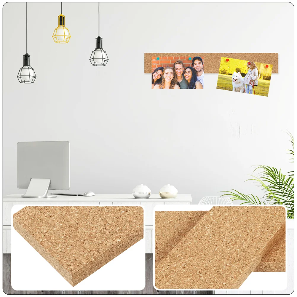 

3 Pcs Cork Strip Wall Sticker Memo Board for Home Corkboard Note Bulletin Strips Frameless Natural Photo Office