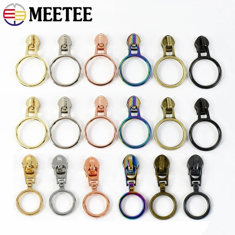 10/20/30Pcs 5# Zipper Puller Bag Sewing Zip Slider O Ring Closures Zippers Repair Headparts Jacket Zips Head DIY Accessories