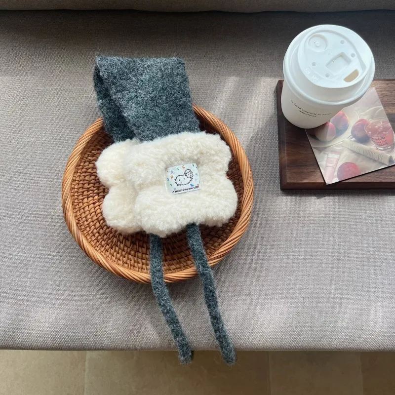 Koreanische, niedliche, gestrickte Ohrenwärmer mit Herbst- und Winter-Schnürverschlüssen, mehrfarbig, frostschutzbeschichtet, warmes Stirnband für Damen. – Detail 6