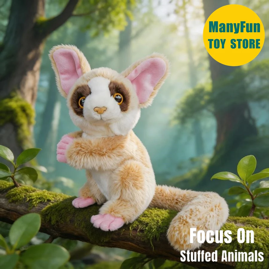 Bushbaby Plush Toy Galago Plushie Lesser Galago Plush Toy Lifelike Bush Baby Stuffed Animal Tarsier Lemur Soft Doll Collectors