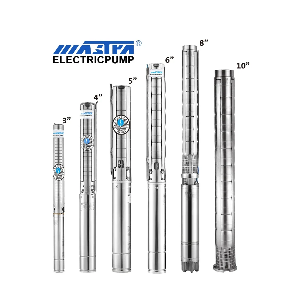 MASTRA full stainless steel italy deep well centrifugal borehole pumps AC solar inverter submersible water pump